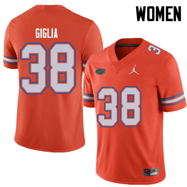 Jordan Brand Women #38 Anthony Giglia Florida Gators College Football Jerseys Sale-Orange